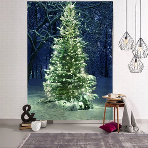 New Year Christmas Tree Tapestry Ornament Wall Hanging Tapestry Carpet Xmas Home Deocr Yoga Pad Bedspread Beach Mat Gift Woven