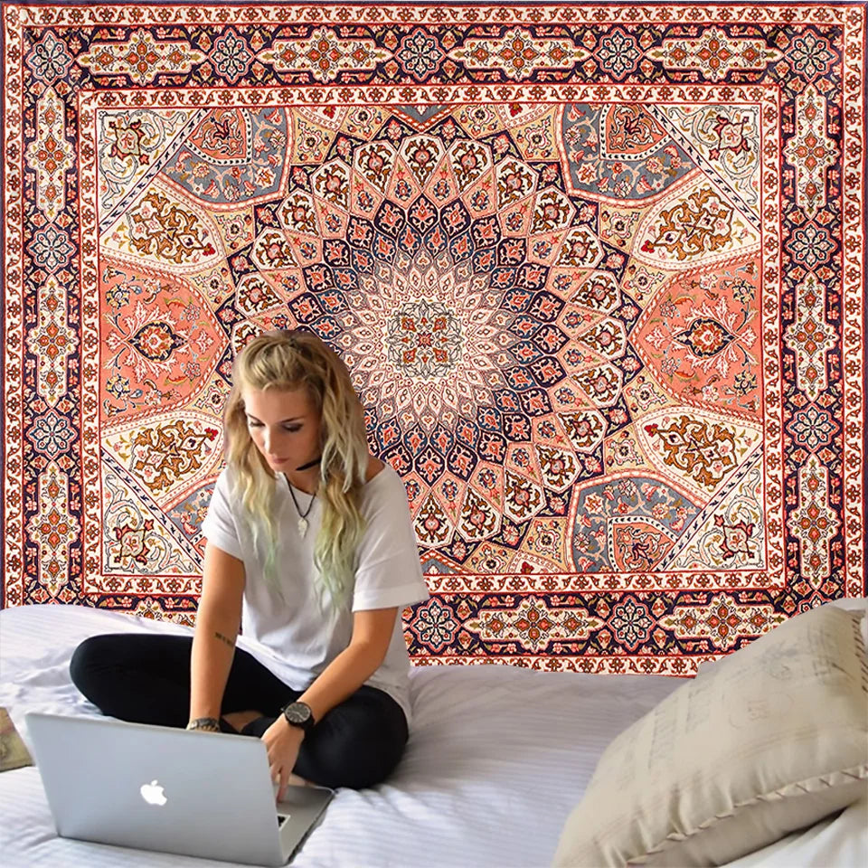 ndian Mandala-Wandteppich zum Aufhängen, Sandstrand, Überwurf, Teppich, Decke, Matratze, psychedelischer Bohemian-Stil, Yoga-Schal, Matte, Mandala-Wandteppich