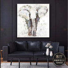 Laden Sie das Bild in den Galerie-Viewer, Abstarct animal elephant pure hand drawn acrylic oil painting on canvas home decoration wall art picture for living room sofa