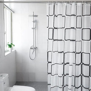 Cortina de ducha de plástico 240/200/180/150 con ganchos, cortinas de baño translúcidas a prueba de moho, cortina de PEVA moderna impermeable para el hogar