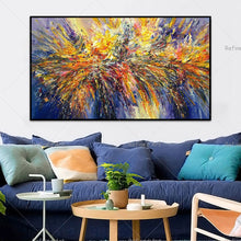 Charger l&#39;image dans la galerie, Peinture à l&#39;huile au couteau de haute qualité, grande peinture abstraite moderne, toile murale pour salon et bureau, Graffiti décoratif fait à la main