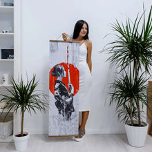 Laden Sie das Bild in den Galerie-Viewer, Japanische Samurai-Ukiyoe für Leinwand-Poster und Drucke, Dekoration, Malerei, Wandkunst, Heimdekoration mit Hängerolle aus massivem Holz