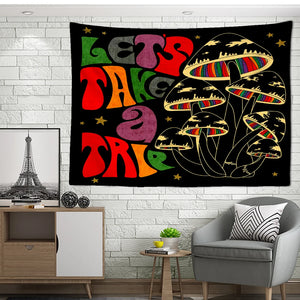 Psychedelic Mushroom Tapestry Wall Hanging Bohemian Witchcraft Girl Dormitory Aesthetics Room Home Decor