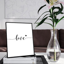 Load image into Gallery viewer, Black White Style Sweet Love Wall Art Canvas Poster Minimalist Hand in Hand Print Painting Picture for Living Room Bedroom Decor