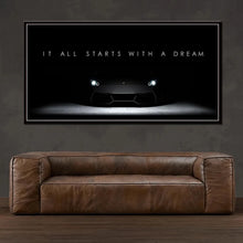 Charger l&#39;image dans la galerie, Décoration de la maison, citation de réussite, affiche de motivation, image imprimée, Art mural HD, voiture inspirante, Style nordique, peinture sur toile, décor