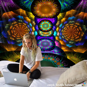 Tapiz de Mandala Tissu Boheme para colgar en la pared, decoración del hogar de Jade 3D, Fondo de sala de estar, alfombra de pared, manta Hippie