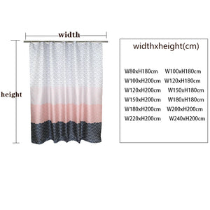 Rideau de douche nordique, bloc de couleur géométrique, rideau de bain, motif Wifi, imperméable, Extra Large, 12 crochets