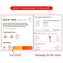 Cargar imagen en el visor de la galería, Nombre personalizado letra inicial lienzo pintura elefante animales bebé guardería pared arte póster imágenes niños habitación dormitorio decoración del hogar