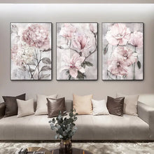 Load image into Gallery viewer, Flower Wall Art Canvas Painting Pink Floral Posters Print for Nordic Bathroom Living Room Home Wall Decor Pictures Farmhouse