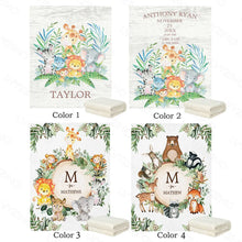 Carica l&#39;immagine nel visualizzatore della Galleria, Ragazzi degli animali della giungla LVYZIHO | Coperta con statistiche di nascita per bambina Coperta per neonati - 30x40 / 48x60 / 60x80 pollici - Coperta in pile