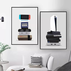 Impresión de videojuegos, cuadro sobre lienzo para pared Retro, regalo para jugadores, póster Vintage, controlador de mando, imagen, decoración para habitación de niños