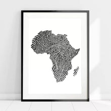 Laden Sie das Bild in den Galerie-Viewer, Afrika-Karte, Poster und Drucke, Fingerkarte, Reise-Wandkunst, Leinwandgemälde, Grau, Schwarz, Weiß, Bilder für Wohnzimmer, Heimdekoration