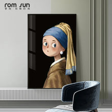 Laden Sie das Bild in den Galerie-Viewer, Nette Retro Berühmte Gemälde Mona Lisa Wand Kunst Leinwand Malerei Nordic Poster Und Drucke Wand bilder Für Wohnzimmer Dekor