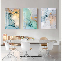 Cargar imagen en el visor de la galería, Cuadros de decoración geométrica para el hogar, sin marco, patrón de piedra verde abstracto, pintura de lienzo nórdico, Cuadros de pared