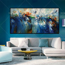 Charger l&#39;image dans la galerie, Peinture à l&#39;huile au couteau de haute qualité, grande peinture abstraite moderne, toile murale pour salon et bureau, Graffiti décoratif fait à la main