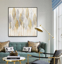 Charger l&#39;image dans la galerie, Hot sale 100% Handmade canvas oil painting gold and silver leaf hanging picture for living room bedroom no framed