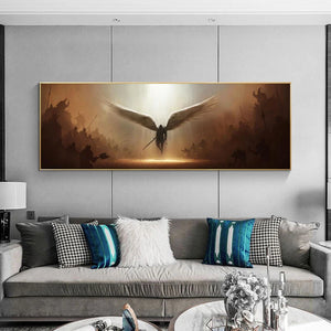El Arcángel de la justicia Tyrael, lienzo de pared, pintura artística, póster artístico de pared e impresión, imagen artística de pared para decoración del hogar y sala de estar