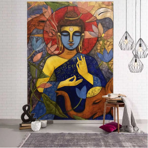 Tapestry Indian Buddha Meditation Psychedelic Home Decoration Wall Hanging Hippie Bohemian Mandala Aesthetics Room Decoration