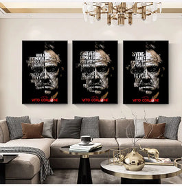 Póster de Don Vito Corleone con una rosa roja del padrino, arte de pared decorativo Retro Vintage, pegatinas en lienzo, carteles para el hogar, decoración artística para Bar