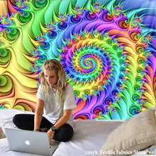 Carica l&#39;immagine nel visualizzatore della Galleria, Arazzo psichedelico Mandala appeso a parete Boho Decor Arazzi in stoffa da parete Arazzo Hippie Mandala Tappeto da parete