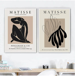 Pintura abstracta de Henri Matisse, ilustración minimalista, arte de pared, impresiones en lienzo, cuadros de pared Vintage Beige, decoración del hogar