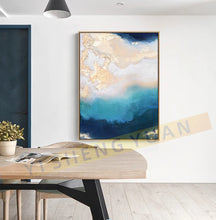 Laden Sie das Bild in den Galerie-Viewer, Hochzeitsdekoration Geschenk handgemachte abstrakte Malerei Hochwertige goldene Malerei Wandkunst Bilder für Wohnzimmer Wohnkultur