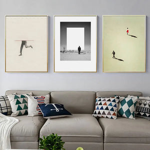Cuadro sobre lienzo para pared de figura nórdica, impresiones de postura humorística, imagen colorida de pared moderna para decoración de carteles únicos para sala de estar