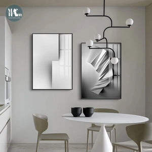 Nordic Black White Geometry space art wall art Canvas poster Painting Prints Abstract line Pictures for Living Room Morden Decor