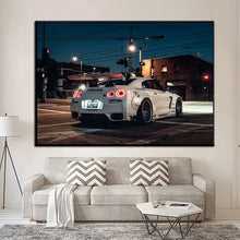 Carica l&#39;immagine nel visualizzatore della Galleria, Nissan Tuning GT R R35 Bianco Super car Poster e Stampe Modern Wall Art Immagine Tela Pittura per Living Room Decor senza cornice