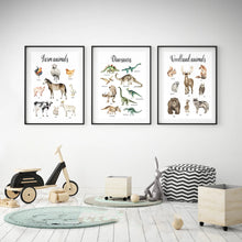 Laden Sie das Bild in den Galerie-Viewer, Wand Kunst Leinwand Malerei Dinosaurier Pädagogisches Tier Kunstdrucke Nordic Junge Poster Und Drucke Wand Bilder Baby Kinder Zimmer Dekor