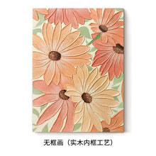 Carica l&#39;immagine nel visualizzatore della Galleria, Dipinto a olio puro dipinto a mano &quot;Fiori e Luna Piena&quot;, stile cremoso, ristorante moderno, dipinto con decorazione floreale, soggiorno fatto a mano