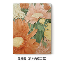 Carica l&#39;immagine nel visualizzatore della Galleria, Dipinto a olio puro dipinto a mano &quot;Fiori e Luna Piena&quot;, stile cremoso, ristorante moderno, dipinto con decorazione floreale, soggiorno fatto a mano