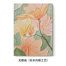 Carica l&#39;immagine nel visualizzatore della Galleria, Dipinto a olio puro dipinto a mano &quot;Fiori e Luna Piena&quot;, stile cremoso, ristorante moderno, dipinto con decorazione floreale, soggiorno fatto a mano