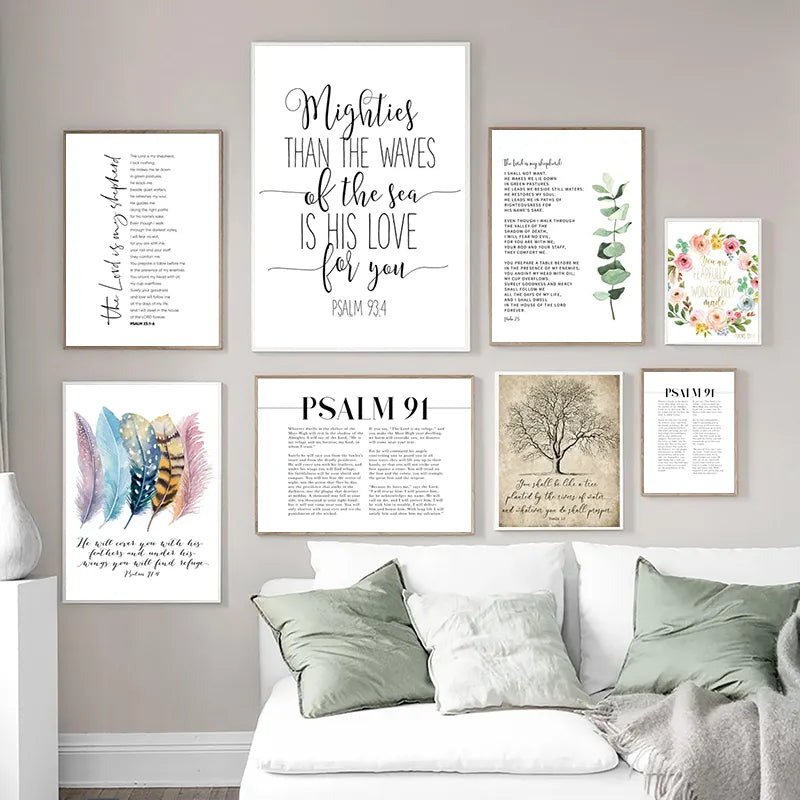 Bible Verse Psalm 61 2 Christian Wall Art Canvas Painting When my heart is overwhelmed Quotes Poster Prints Picture Home Decor