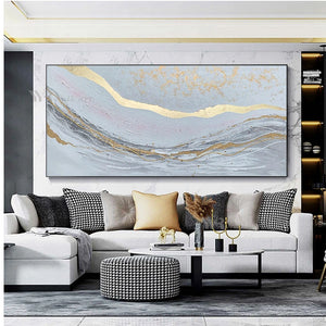 Gold Foil Decorative Painting Handmade Oil Painting On Canvas Wall Art Decor Mural Modern Abstract Pop Aesthetic Hanging Poster