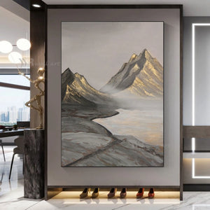 Large Size Wall Decor Oil Painting Handmade Art Canvas Poster Abstract Mountain Image Living Room Bedroom Hotel Custom Picture