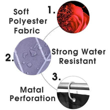 Charger l&#39;image dans la galerie, Ensemble de rideaux de douche imperméables avec 12 crochets, housses de toilettes, tapis de bain pour salle de bain, tapis antidérapant, rideau pour fenêtres