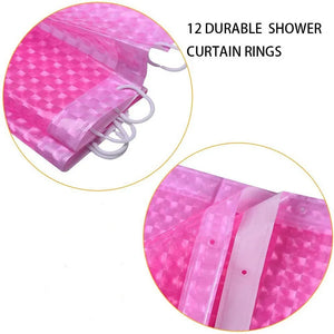 Pink color Shower Curtain Bathroom Waterproof EVA 3D Curtains 180x180cm