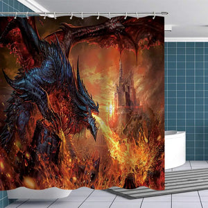Средневековая фантазийная тема, фиолетовый дракон, занавеска для душа, волшебные животные, полиэфирная ткань, занавеска для ванной, наборы занавесок для душа для ванной комнаты