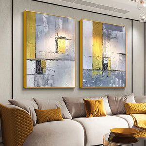 Nordic Abstract Gray Wall Posters Handmade Canvas Oil Paintings For Living Room Wall Art Texture Hanging Pictures Mural Bedroom