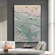 Carica l&#39;immagine nel visualizzatore della Galleria, Mintura 100% Handpainted Sandy Beach Thick Landscape Oil Paintings on Canvas,Wall Art,Picture for Living Room,Home Decor Unframe