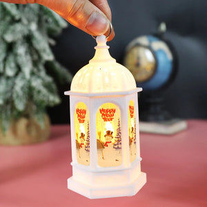 Christmas Pink White Castle LED Wind Lantern New Year 2024 Night Light Ornaments Christmas Decoration for Home Room Navidad Noel