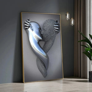 Metal Figure Statue Art Canvas Painting Romantic Abstract Posters and Prints Wall Pictures Modern Living Room Home Decoration