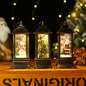 Christmas Lantern Light Rotating Glitter Wind Lamp Santa Claus Snowman Decoration Night Lamp Christmas Tree Ornaments Xmas Gifts