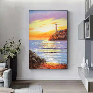 Modern Decorative Oil Painting Handmade Nature Landscape Hanging Poster Wall Art Canvas Picture Living Room Bedroom Sofa Mural