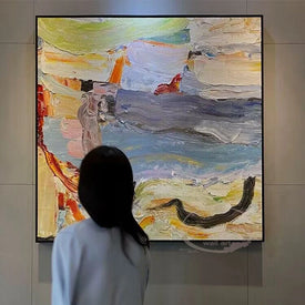 Nordic Modern Mixed Color Painting Abstract Pure Handmade Oil Painting  For Home Decoration Bedroom Dining Room Living Room Mura