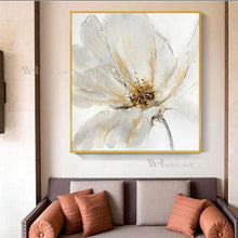 Cargar imagen en el visor de la galería, 3Pcs Abstract Flower Wall Art Decoration Poster Modern Interior Acrylic 100%Handmade Oil Painting Living Room Bedroom Restaurant