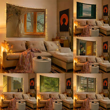 Carica l&#39;immagine nel visualizzatore della Galleria, Arazzo Decor Home Estetica Ins Finestra Scenario Coppia appesa a parete Sfondo Panno