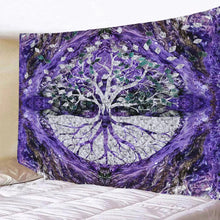 Carica l&#39;immagine nel visualizzatore della Galleria, Nuovo albero della vita arte arazzo appeso a parete di grandi dimensioni bohemien tappetino yoga fogli mandala psichedelico stregoneria hippie decorazioni per la casa