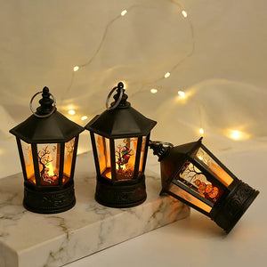 Halloween Pumpkin Lantern Handheld Lamp LED Candle Light Christmas Day Atmosphere Decoration Supplies Wind Lamp Home Decoration